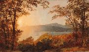 Jasper Cropsey Sunset, Hudson River Sweden oil painting artist